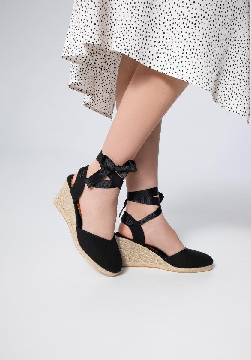 Damskie espadryle z wycięciem wiązane 38