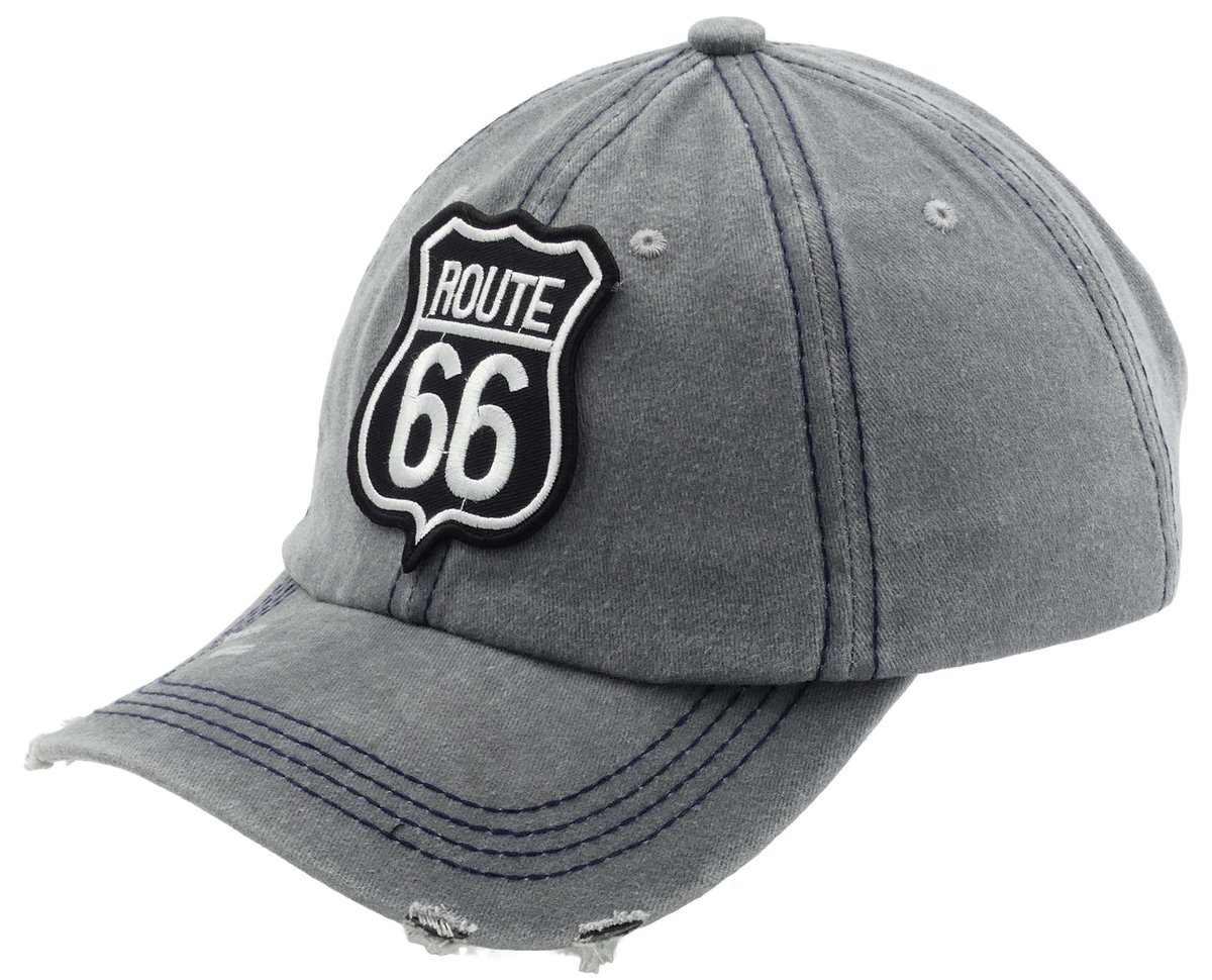 CZAPKA Z DASZKIEM MĘSKA BEJSBOLÓWKA JEANSOWA PATROLÓWKA ROUTE 66 SZARA