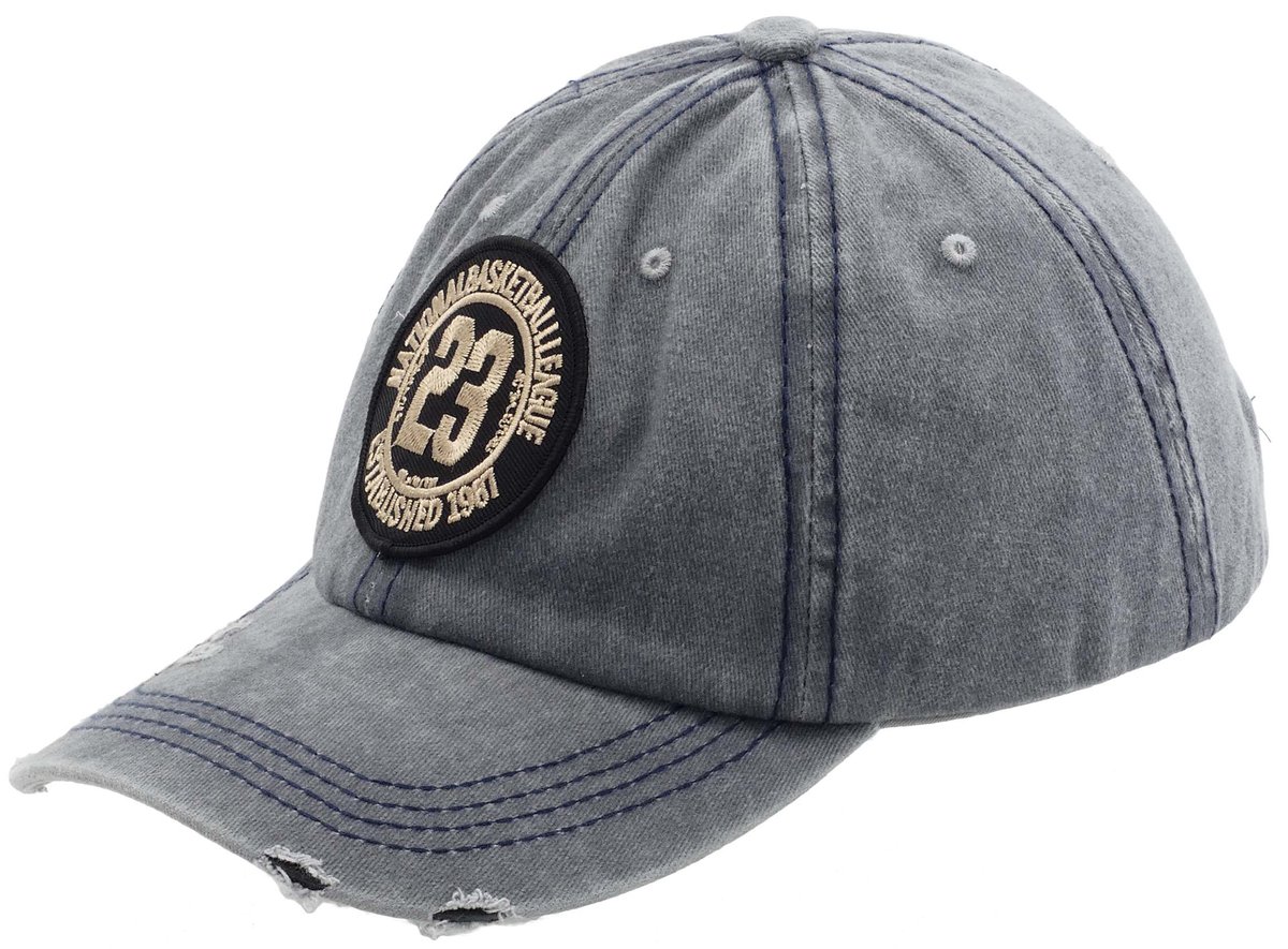 CZAPKA Z DASZKIEM MĘSKA BEJSBOLÓWKA JEANSOWA 23 SIWA PATROLÓWKA FARMERKA