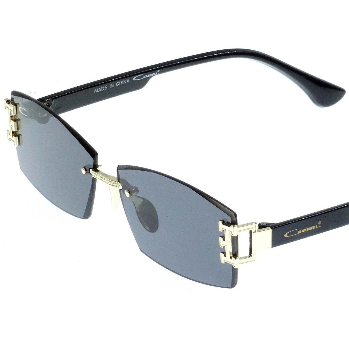STYLOWE OKULARY PRZECIWSŁONECZNE MARKI CAMBELL CZARNE NERDY Z ETUI