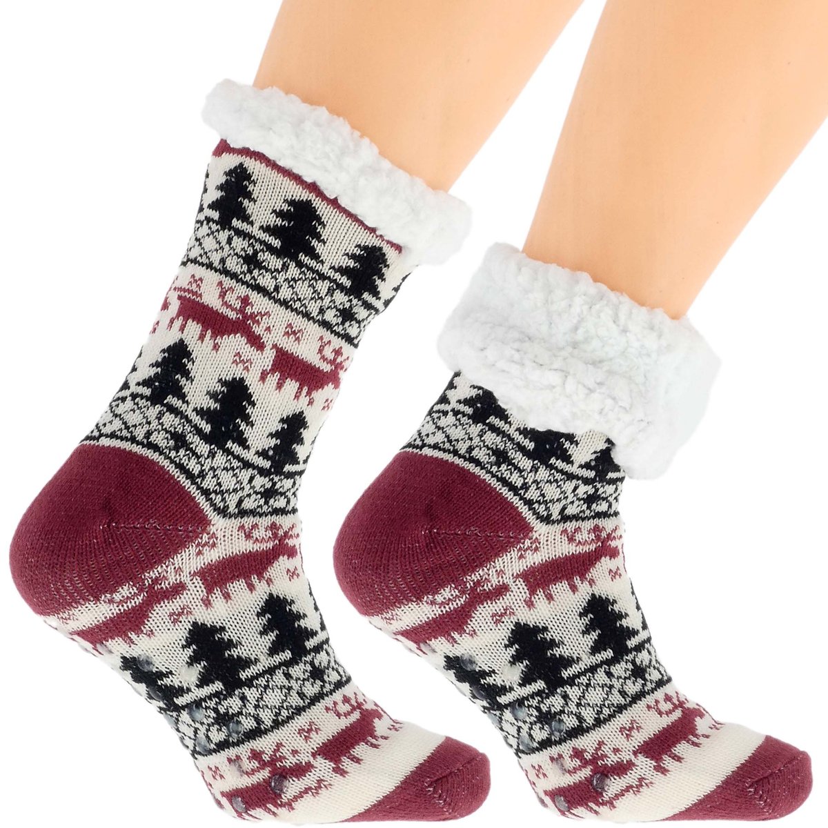 Eleganckie Skarpetki Damskie na Zimę Norweskie Grube 36-41