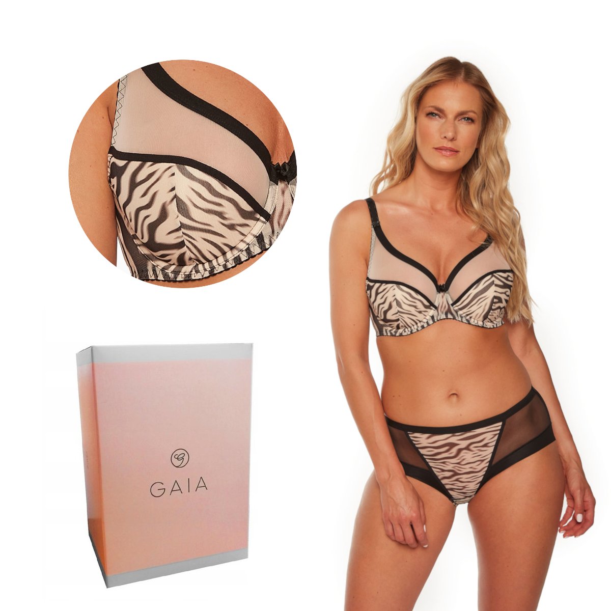 Biustonosz Semi-Soft Alia 1234 półusztywniany beżowy czarny 65I