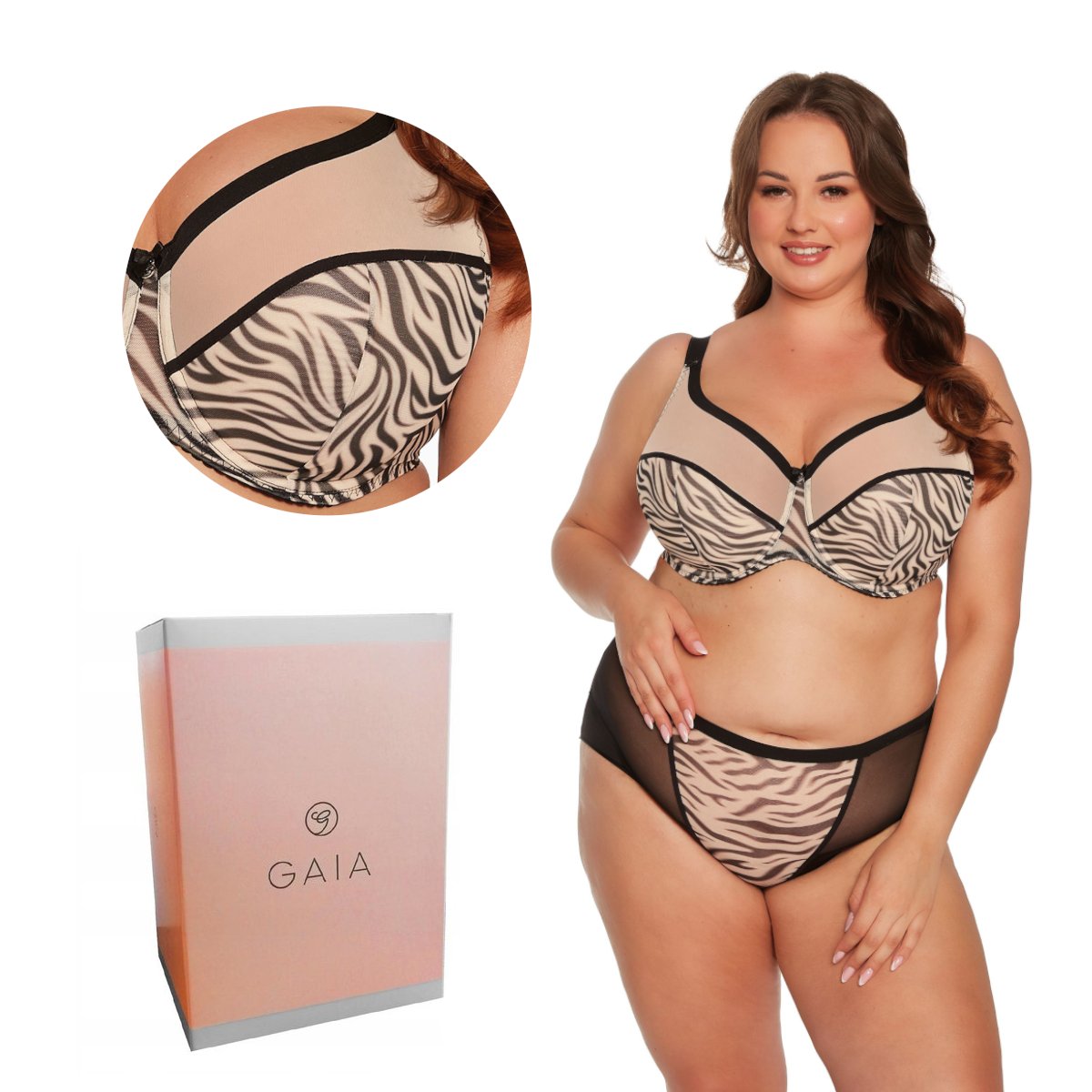 Biustonosz Semi-Soft Alia MAXI 1234 półusztywniany beżowy czarny  70L