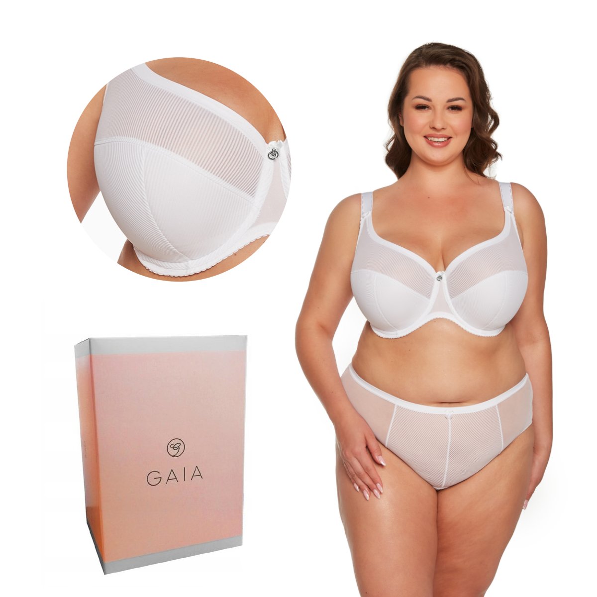 Biustonosz Semi-Soft Sonia 1058 MAXI półusztywniany biały  80L