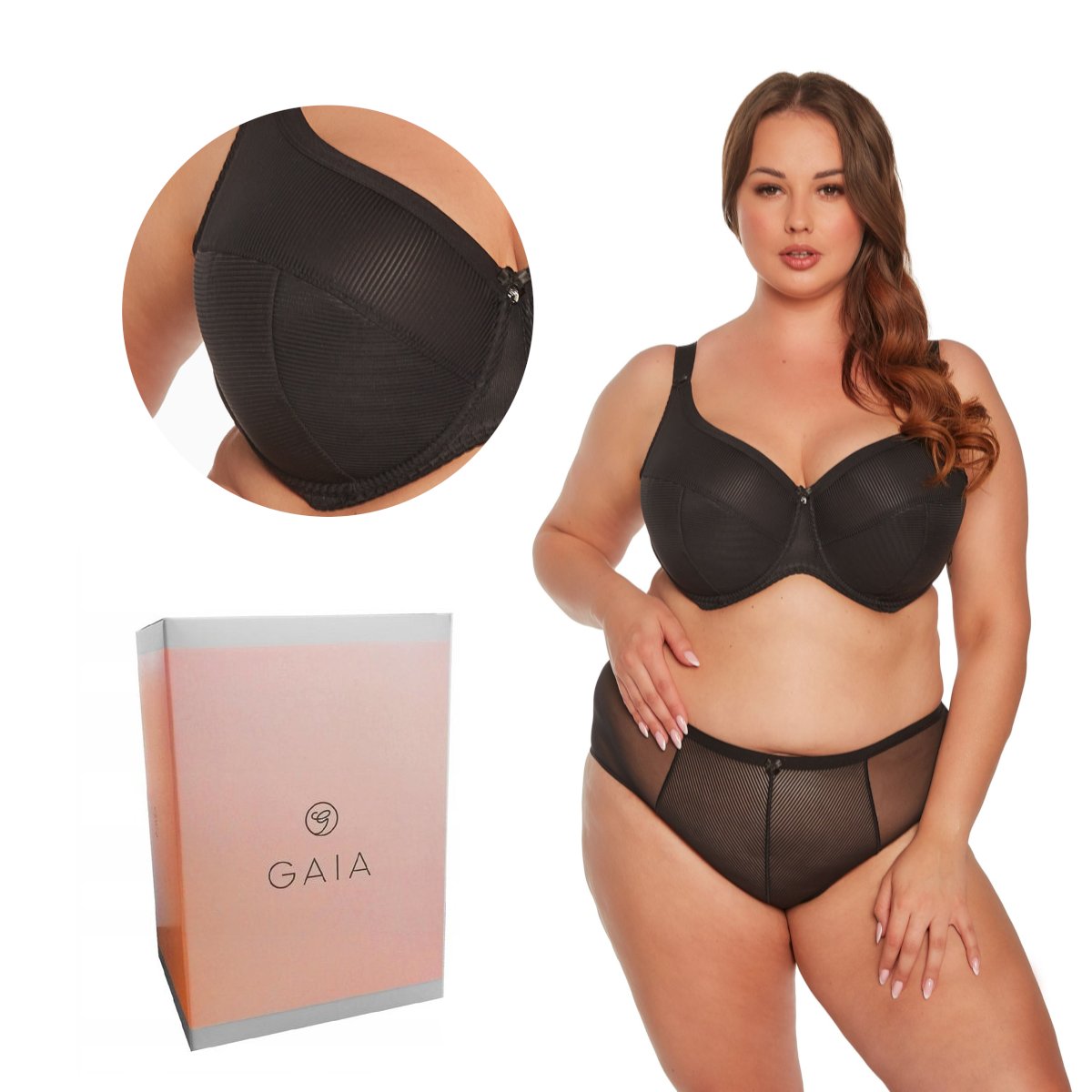 Biustonosz Semi-Soft Sonia 1058 MAXI półusztywniany czarny  100E