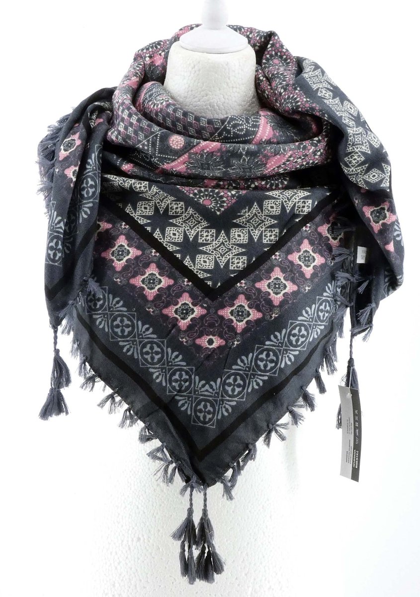 DAMSKA WIELOKOLOROWA CHUSTA APASZKA Z FRĘDZLAMI ETNO