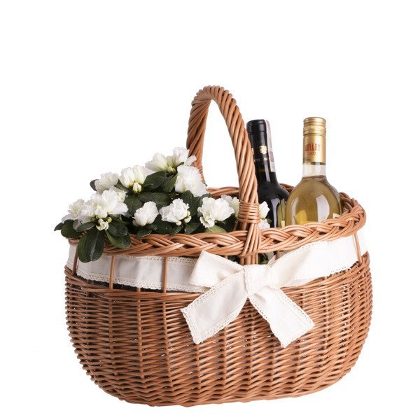 Wiklinowy Kosz na Zakupy w Kolorze Naturalnym 38x28 H 24/36 cm-uniwersalny