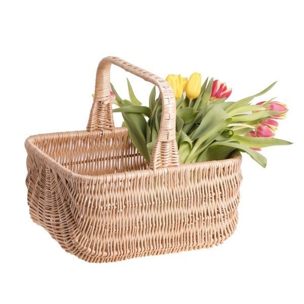 Kosz Wiklinowy w Kolorze Naturalnym kosz na zakupy holenderski 42x32 H23 cm-uniwersalny