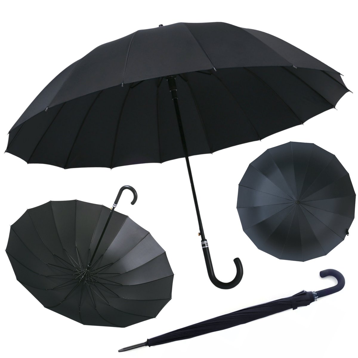 Parasol przeciwdeszczowy rządowy długi duży czarny męski damski mocny XXL