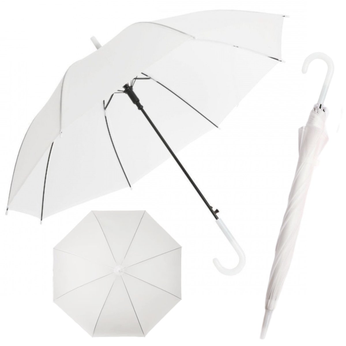 Parasol biały ślubna parasolka automatyczny duży xxl składany elegancki