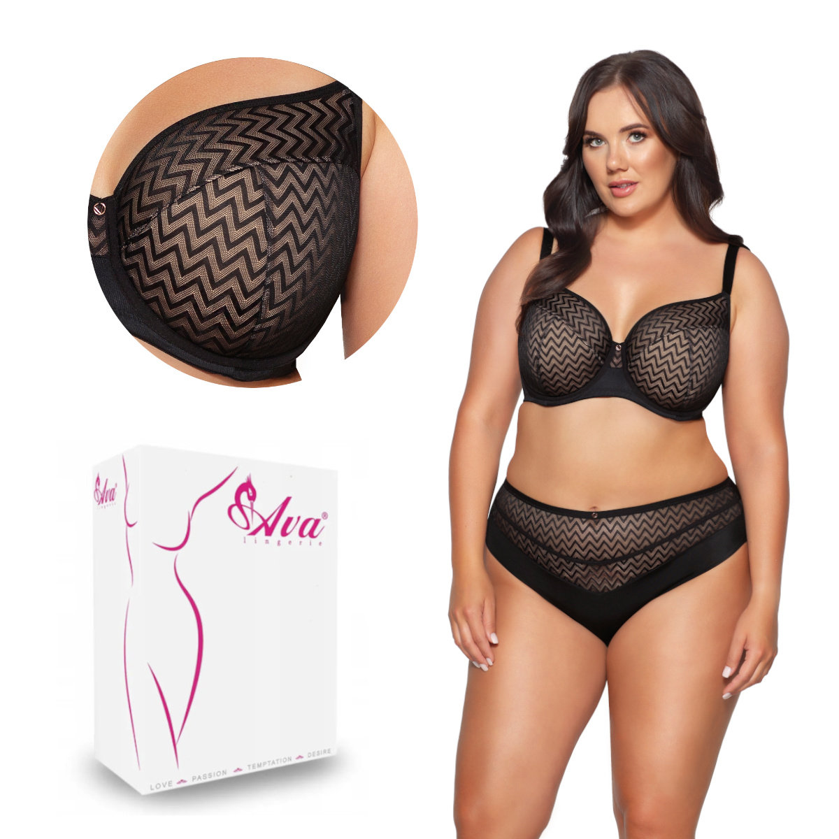 Biustonosz Semi Soft AV 2102 półusztywniany czarny  85D