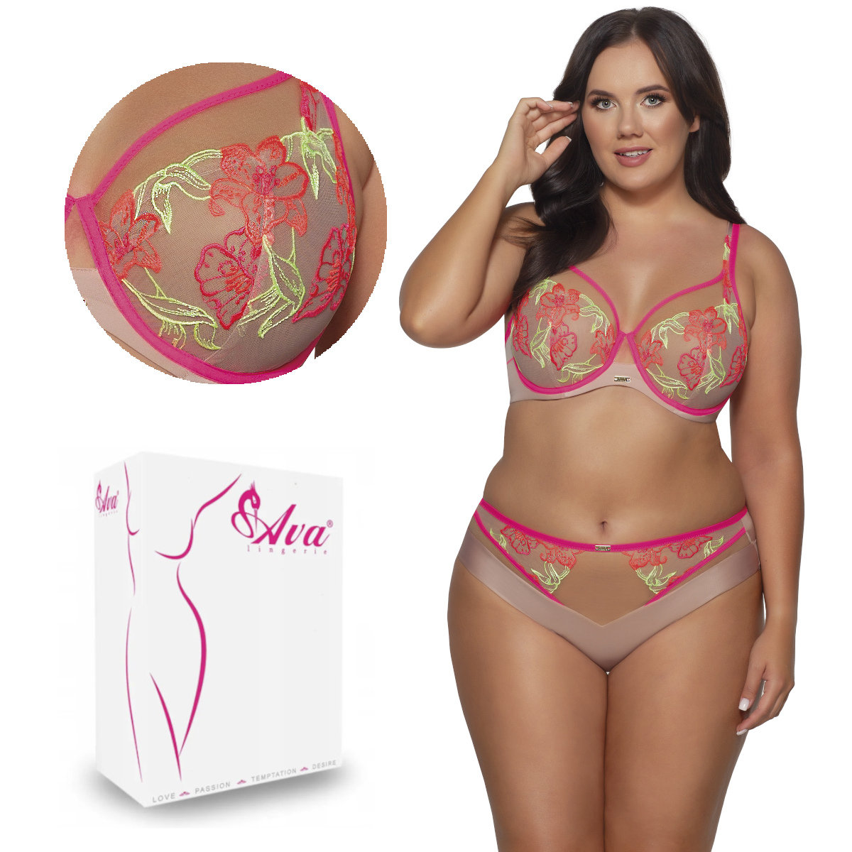 Biustonosz Soft AV 2072 miękki fluo wielokolorowy  105C