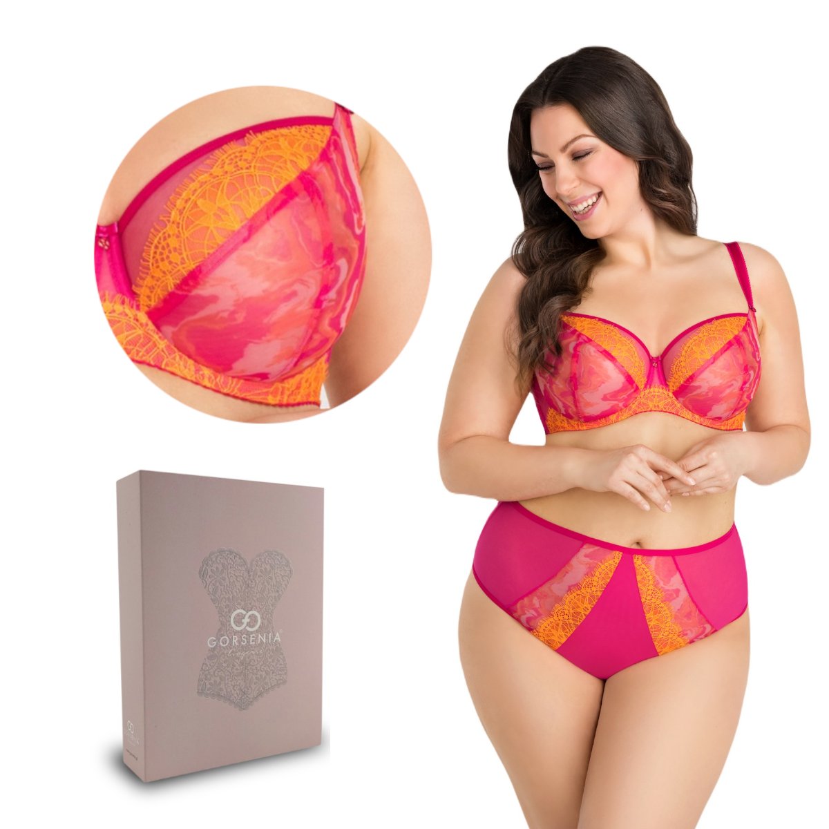 Biustonosz miękki na drutach K858 Gorsenia Show Time amarantowy  70F