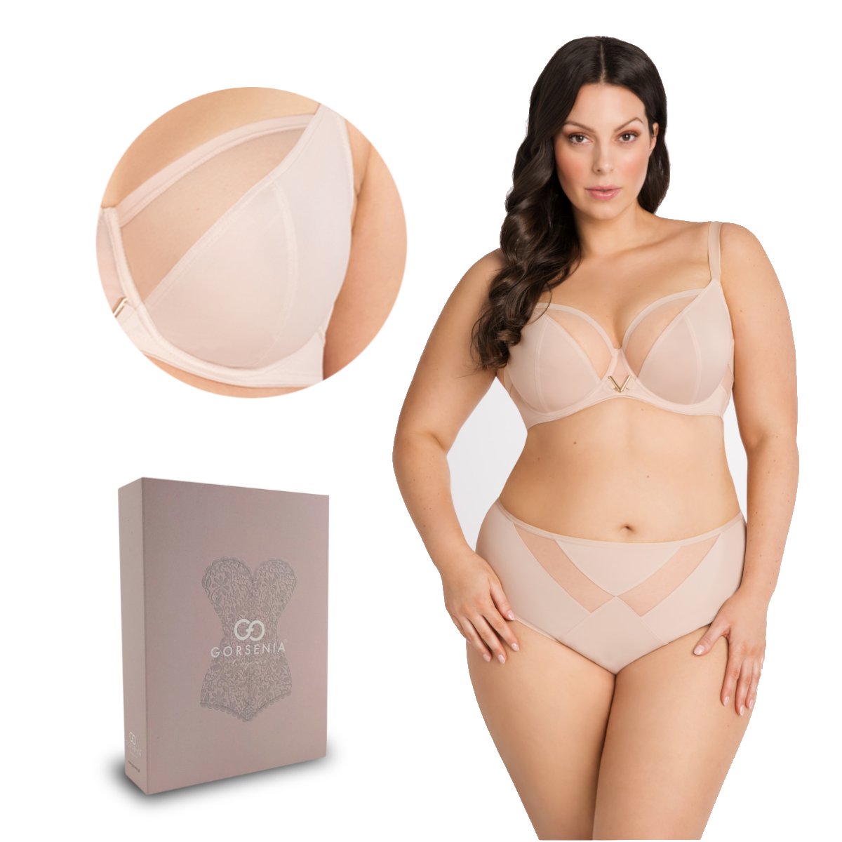 Biustonosz miękki na drutach K564 Gorsenia VICKY beżowy  90C