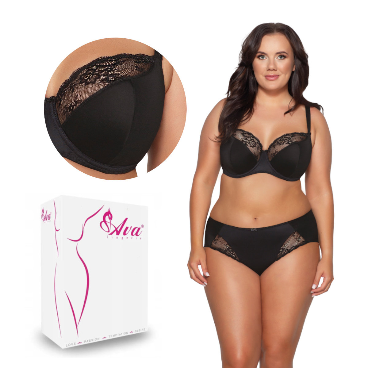 Biustonosz Semi Soft AV 2110 półusztywniany czarny  65J