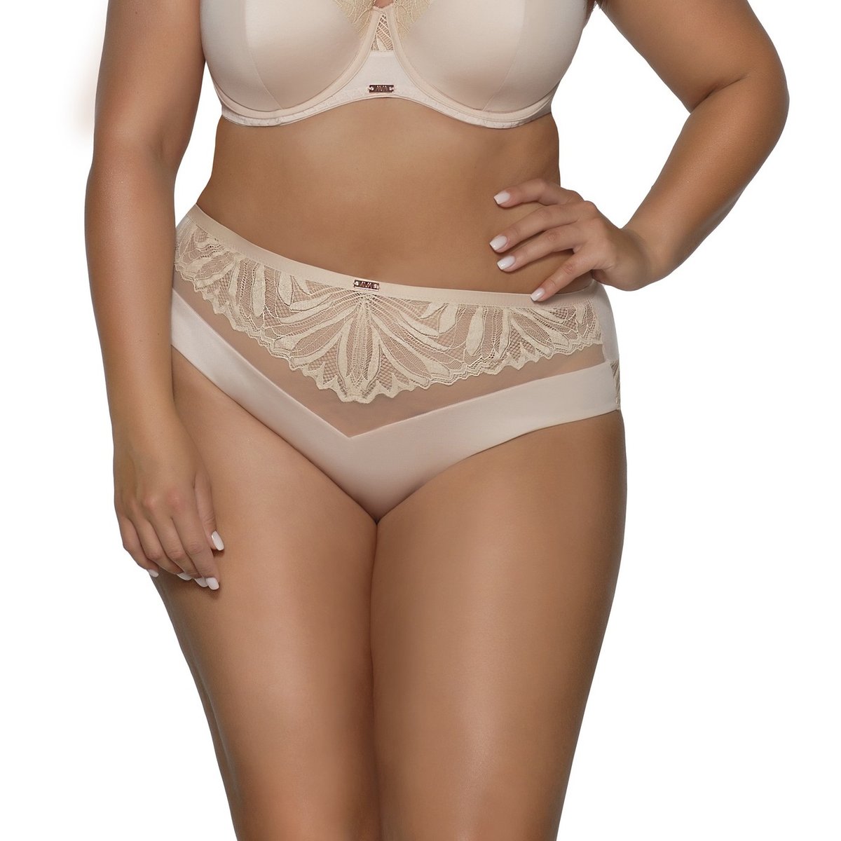 Figi damskie z koronką AV 2107 beżowe  S