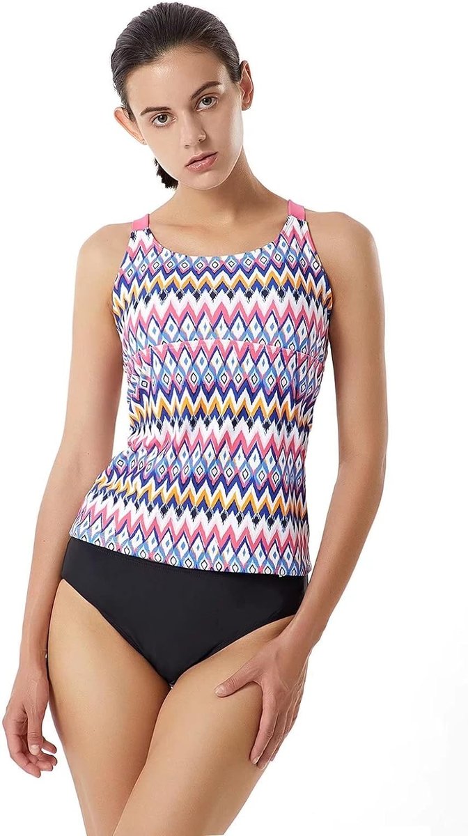 LULUWINGX Kostium Kąpielowy Tankini dla Kobiet, Rozmiar 2XL, Wielokolorowy