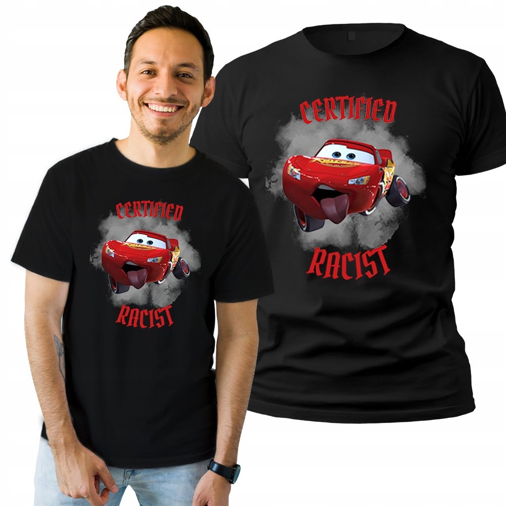 Koszulka Męska z Nadrukiem  T-shirt na Prezent Certified Racist M