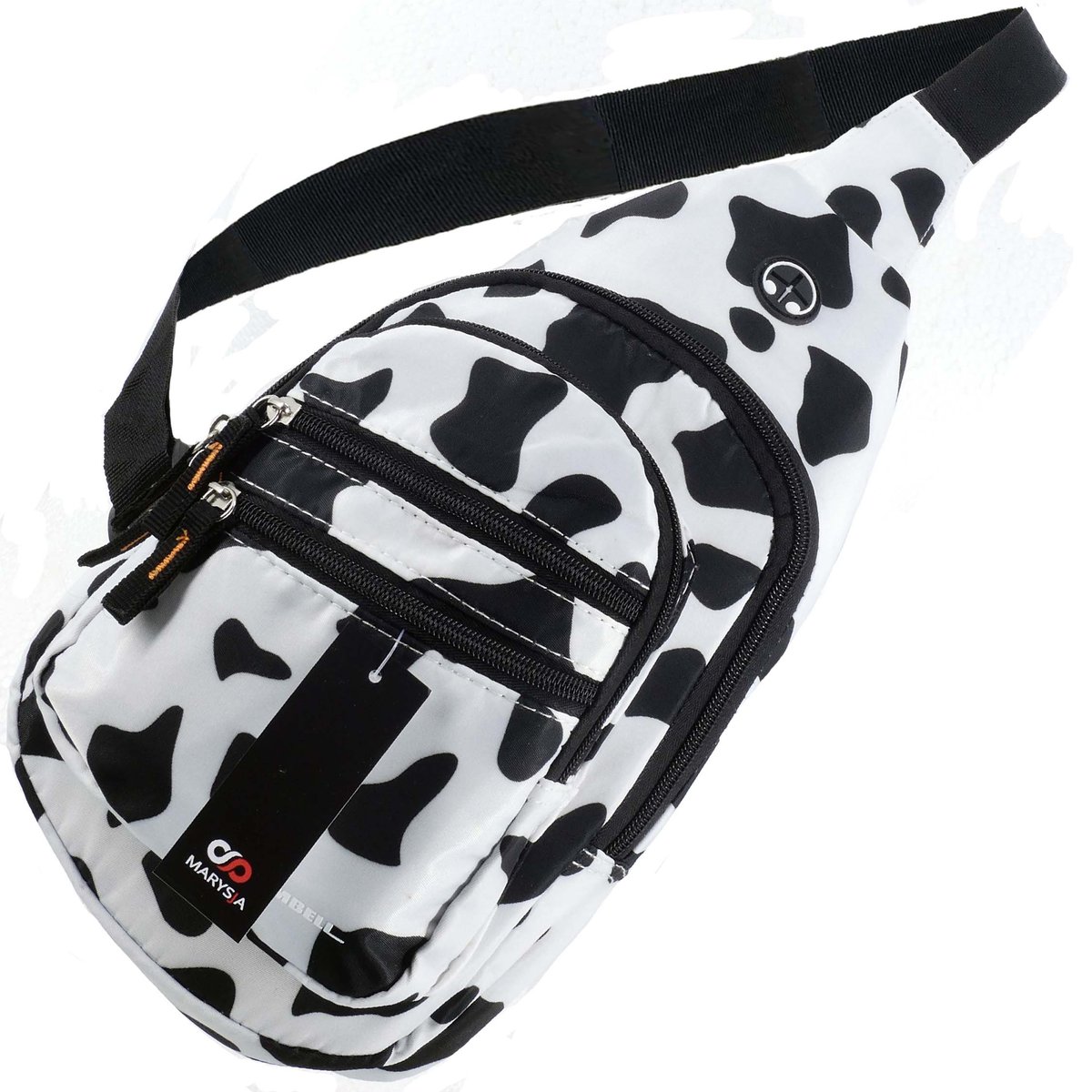 SASZETKA NERKA PRZEZ RAMIĘ NA PRZÓD TORBA PLECAK KROWA  W ŁATY