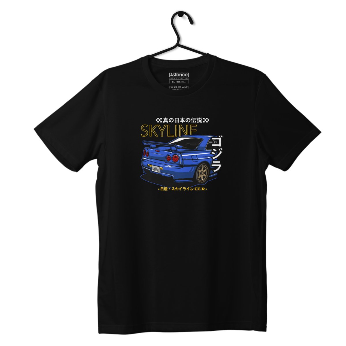 Czarny T-shirt koszulka NISSAN R34-XL