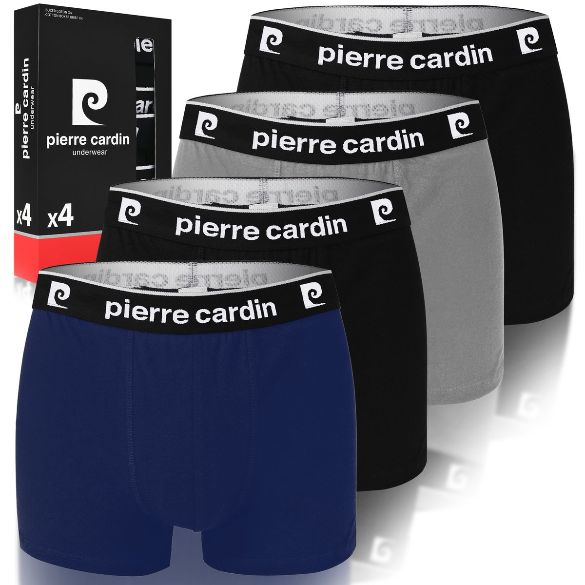 Pierre Cardin Bokserki Męskie Bawełniane BCX4 NAVY 4 sztuki Rozmiar XXL