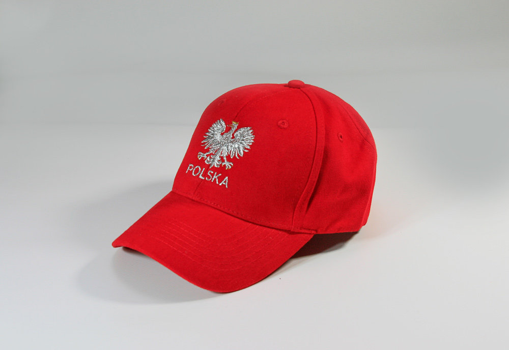 CZAPKA KIBICA BEJSBOLOWA Z ORZEŁKIEM POLSKA CZERWONA