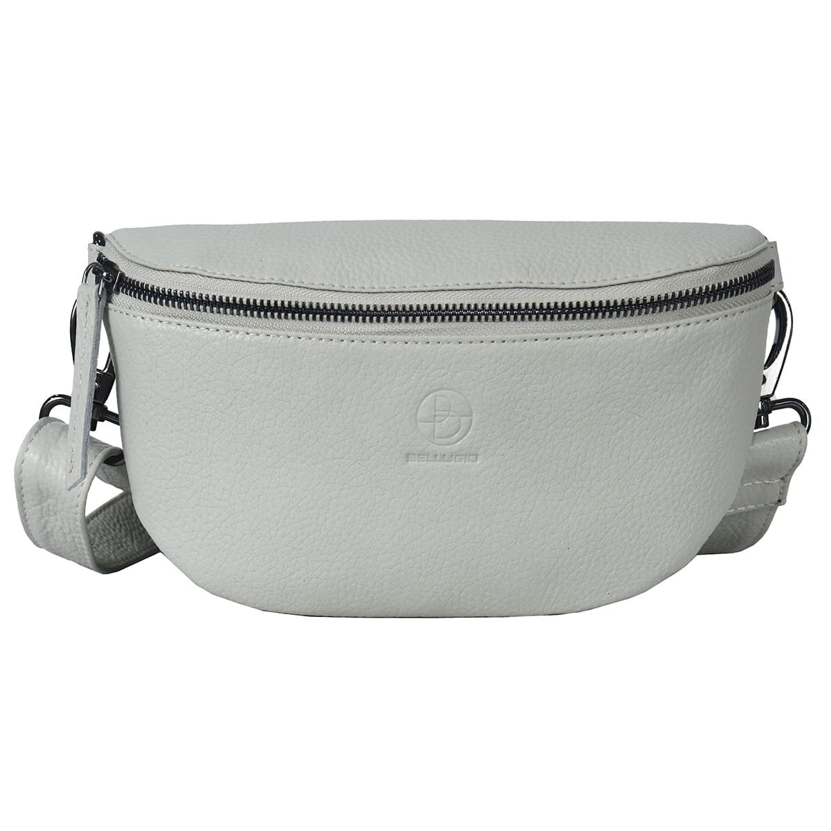 Mała saszetka skórzana typu nerka wielofunkcyjna Bellugio beżowa