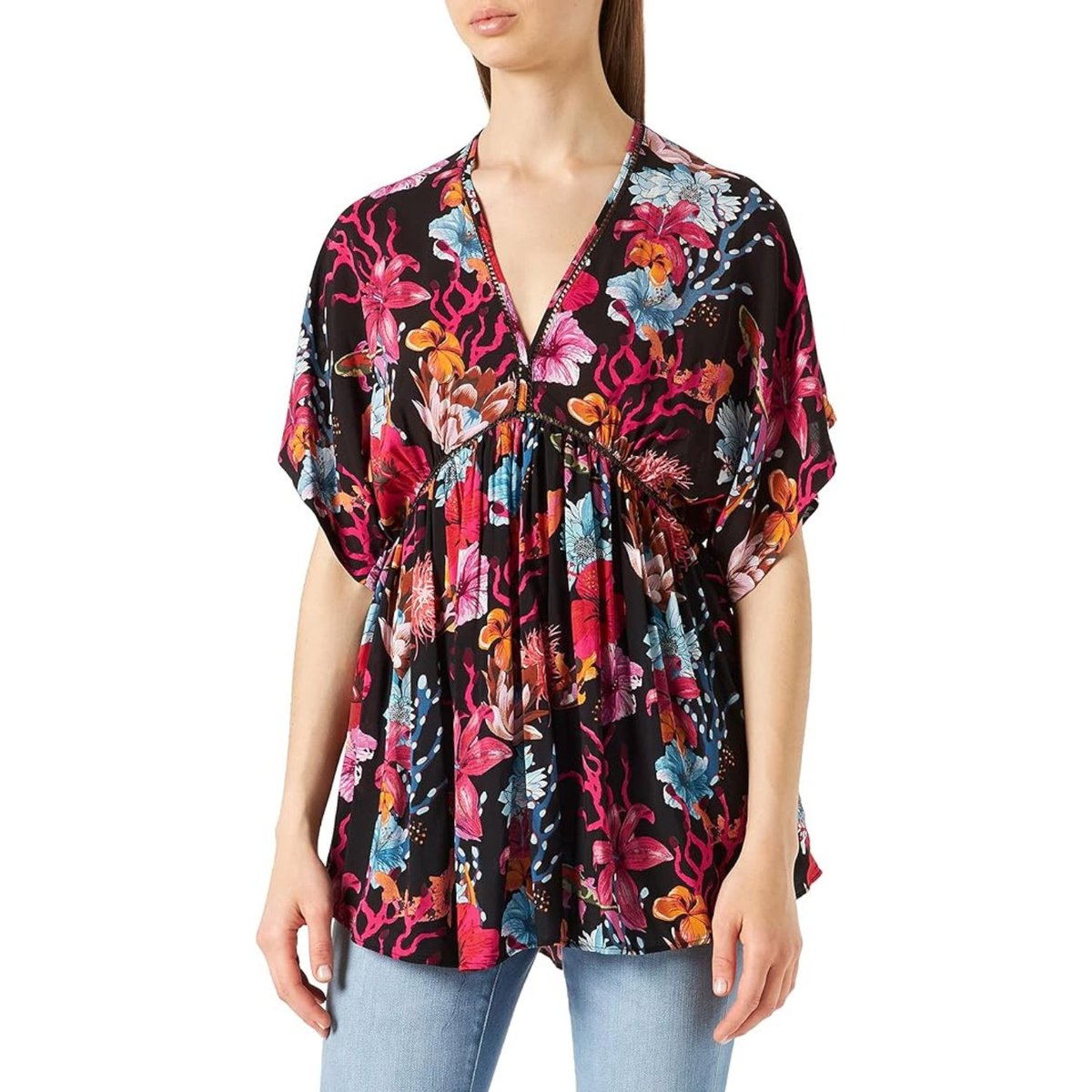 Bluzka damska Desigual Angelina tunika w kwaity-L