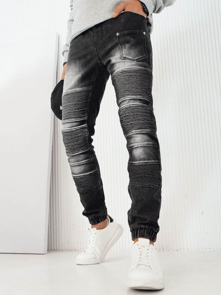 Spodnie męskie jeansowe joggery czarne Dstreet UX4222-XL