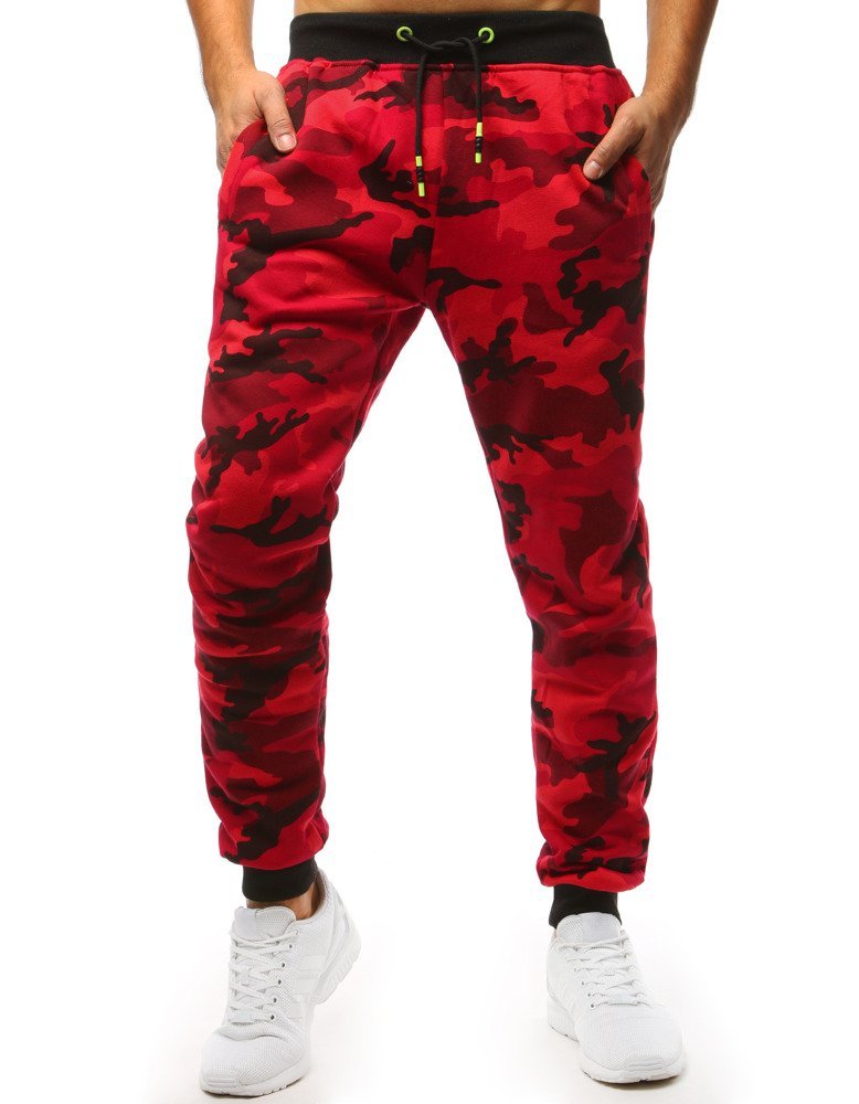 Spodnie dresowe męskie camo czerwone Dstreet UX1467-M
