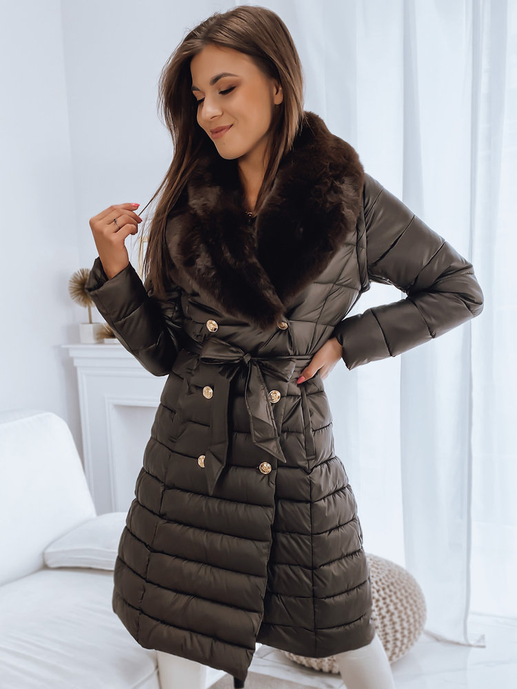 Płaszcz damski pikowany kamizelka 3w1 MADAME kawowa Dstreet TY3152-XL