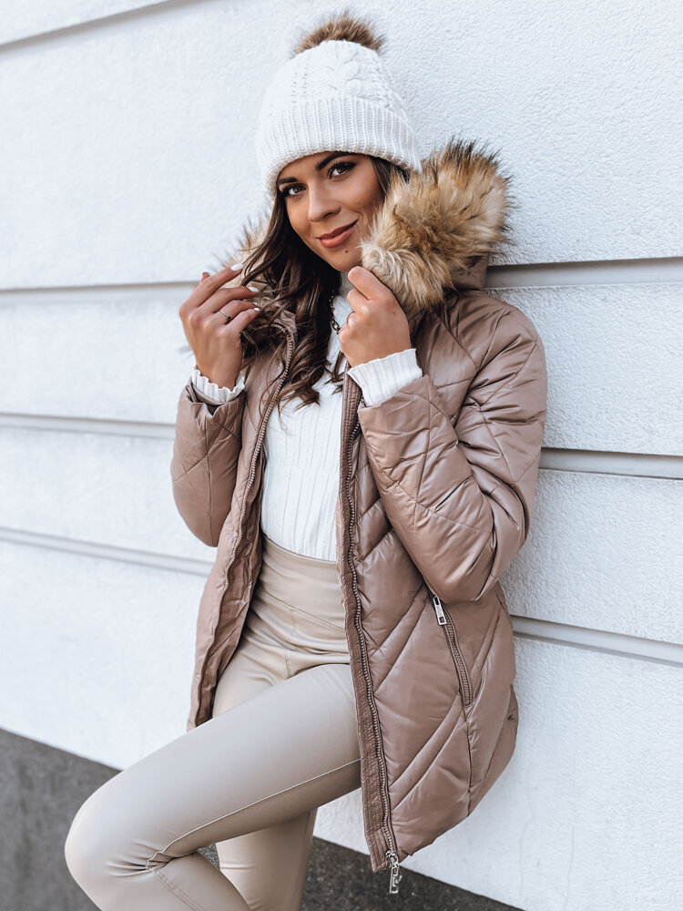 Kurtka zimowa damska pikowana SOLARIS cappuccino Dstreet TY4010-XL
