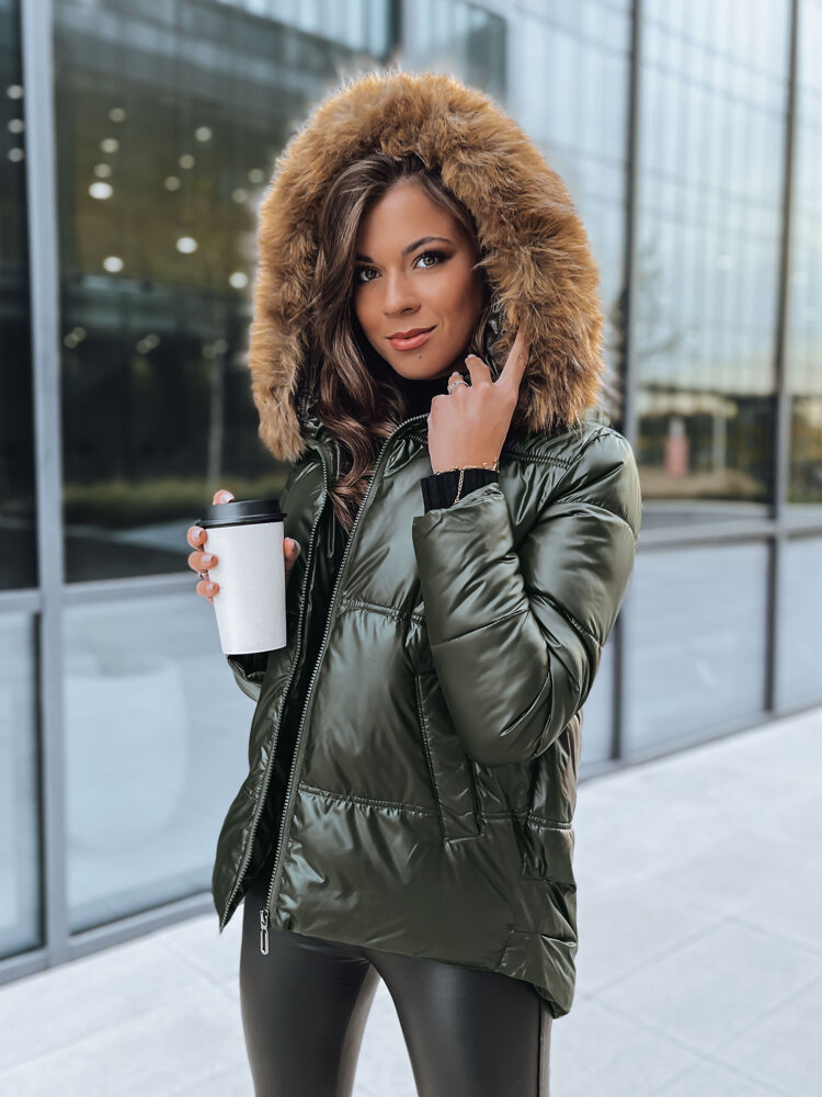 Kurtka zimowa damska pikowana SPARKLE zielona Dstreet TY3951-XL