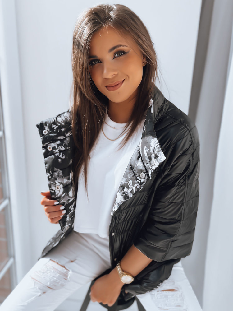 Kurtka damska PINK FLOWER czarna Dstreet TY3565-XXL