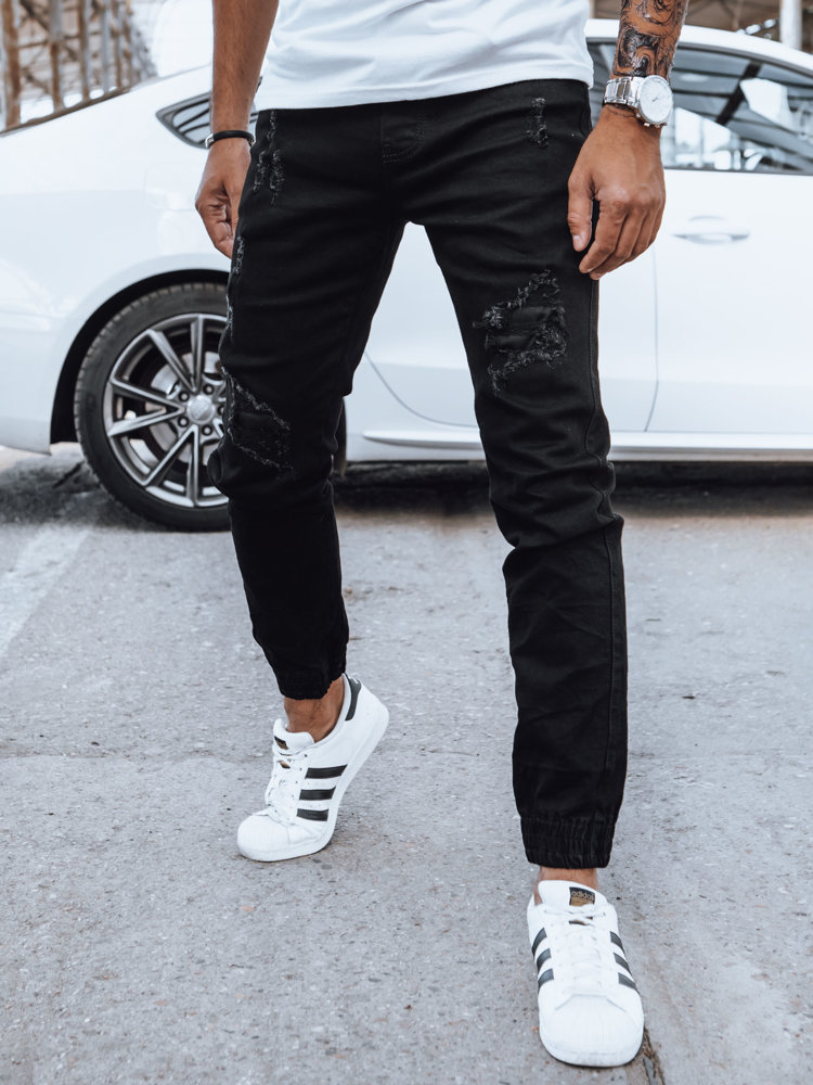 Spodnie męskie jeansowe joggery czarne Dstreet UX4041-XL