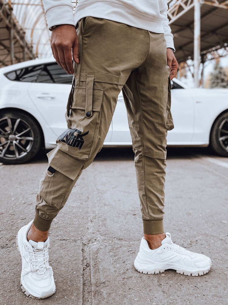 Spodnie męskie bojówki beżowe Dstreet UX4305-XXL