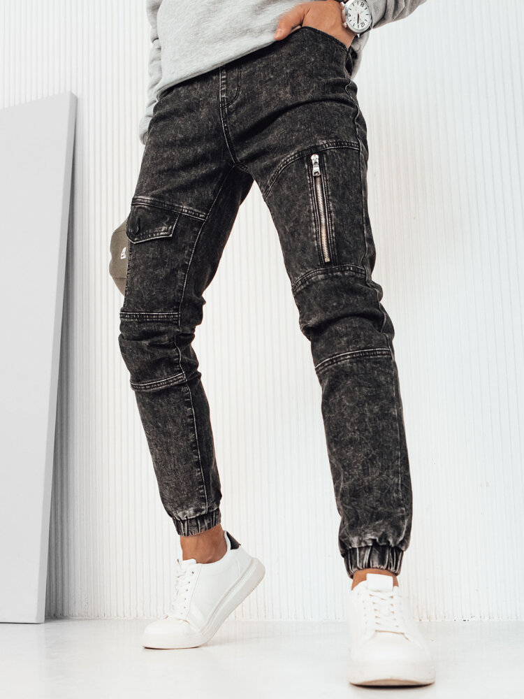 Spodnie męskie jeansowe joggery czarne Dstreet UX3944-S