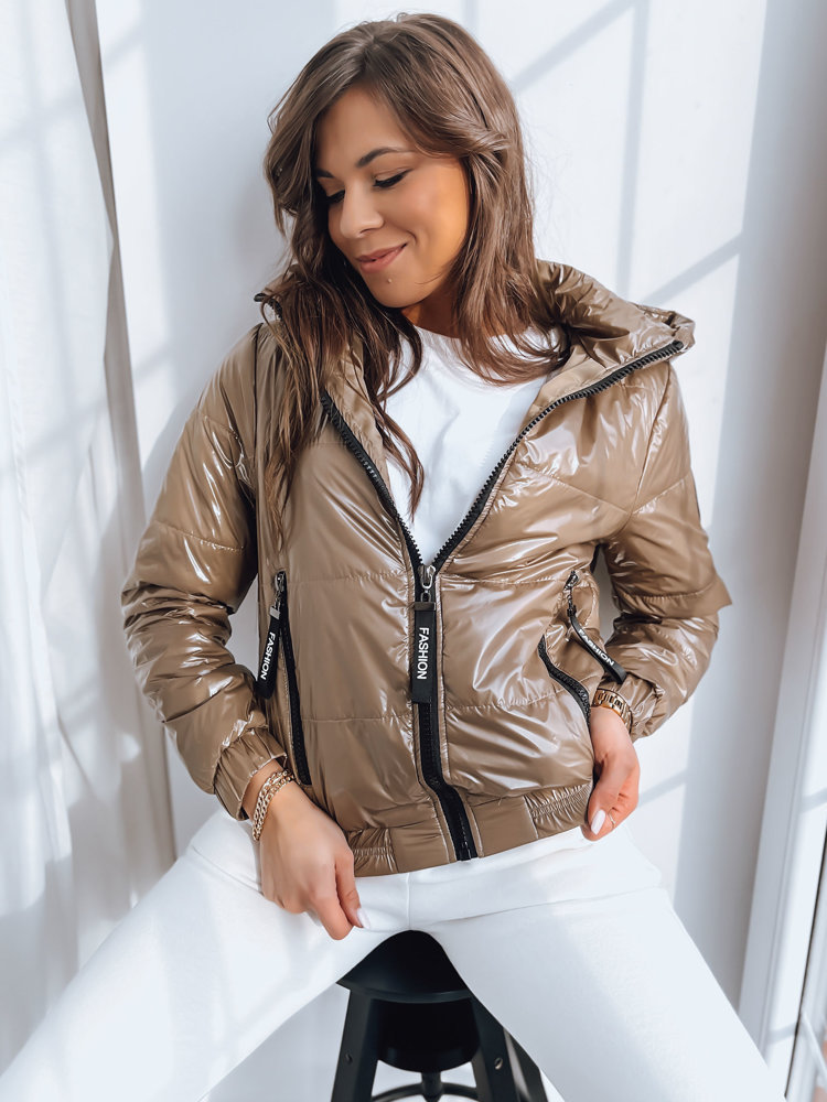 Kurtka damska pikowana METALIC kamelowa Dstreet TY3409-L