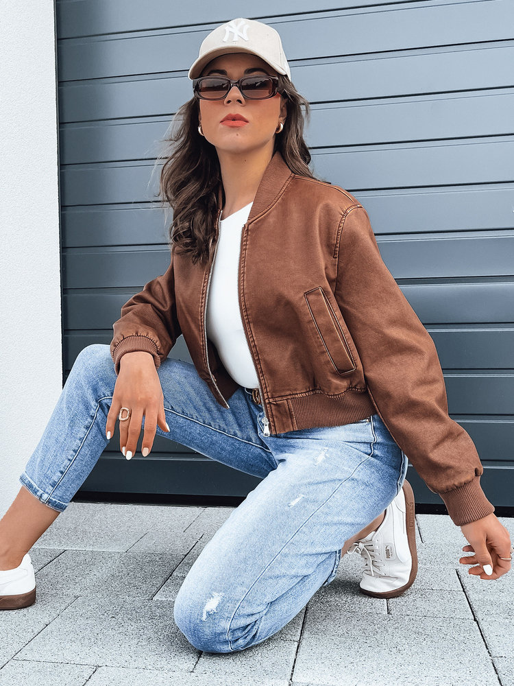 Kurtka damska skórzana bomberka SANTOL kamelowa Dstreet TY4341-M