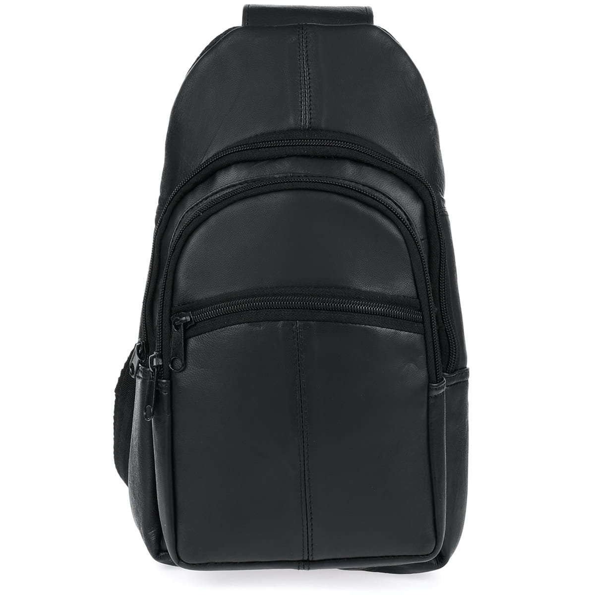 Plecak skórzany crossbody/nerka Bellugio - czarany