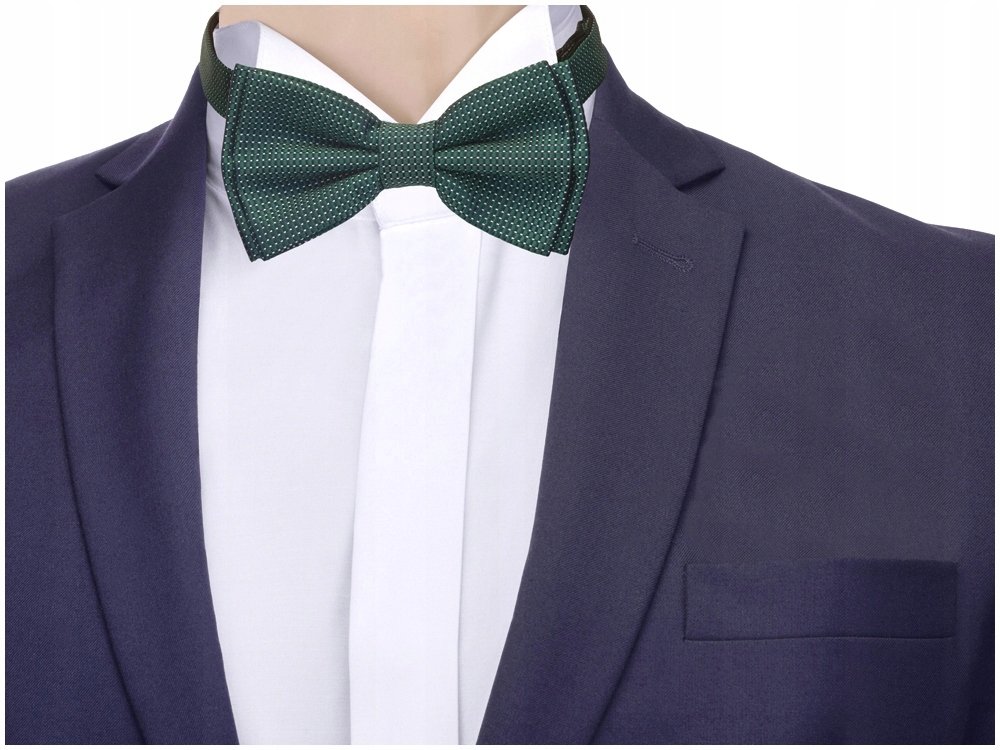 ŻAKARDOWA Muszka Mucha Męska Zielona GREG mz14