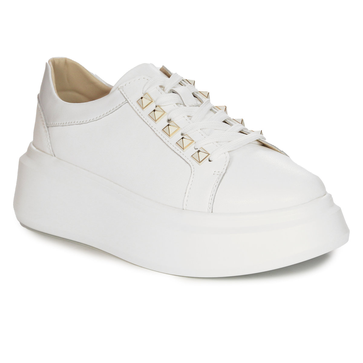 Artiker Sneakersy półbuty damskie na platformie białe-39