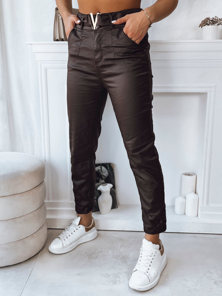 Spodnie damskie VIOLA ciemnobrązowe Dstreet UY1780-M