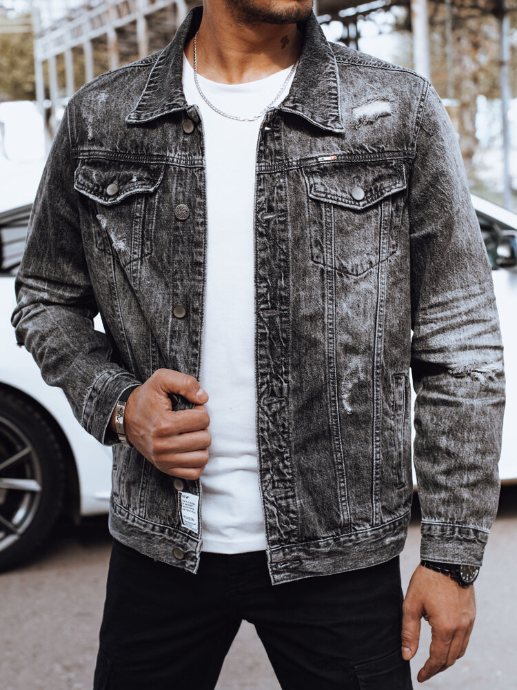 Kurtka męska jeansowa szara Dstreet TX4697-XL
