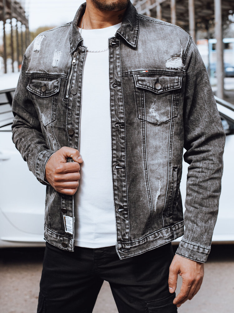 Kurtka męska jeansowa czarna Dstreet TX4696-M