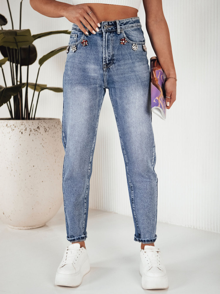 Spodnie damskie jeansowe MOM niebieskie Dstreet UY1882-XS