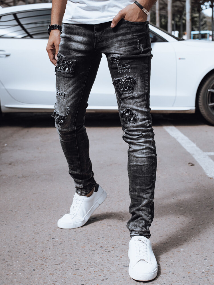 Spodnie męskie jeansowe czarne Dstreet UX4328-34/48