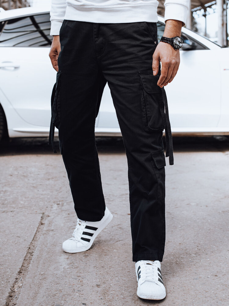 Spodnie męskie bojówki czarne Dstreet UX4325-38/52