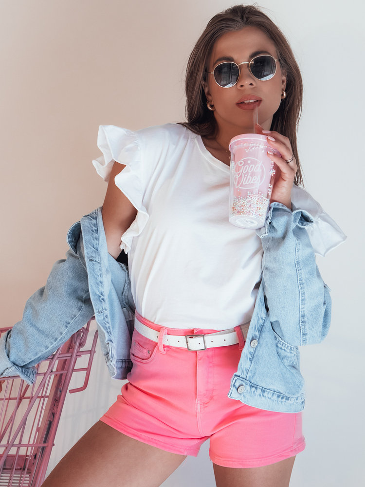 Szorty jeansowe damskie GLAMWEAR różowe Dstreet SY0340-XS