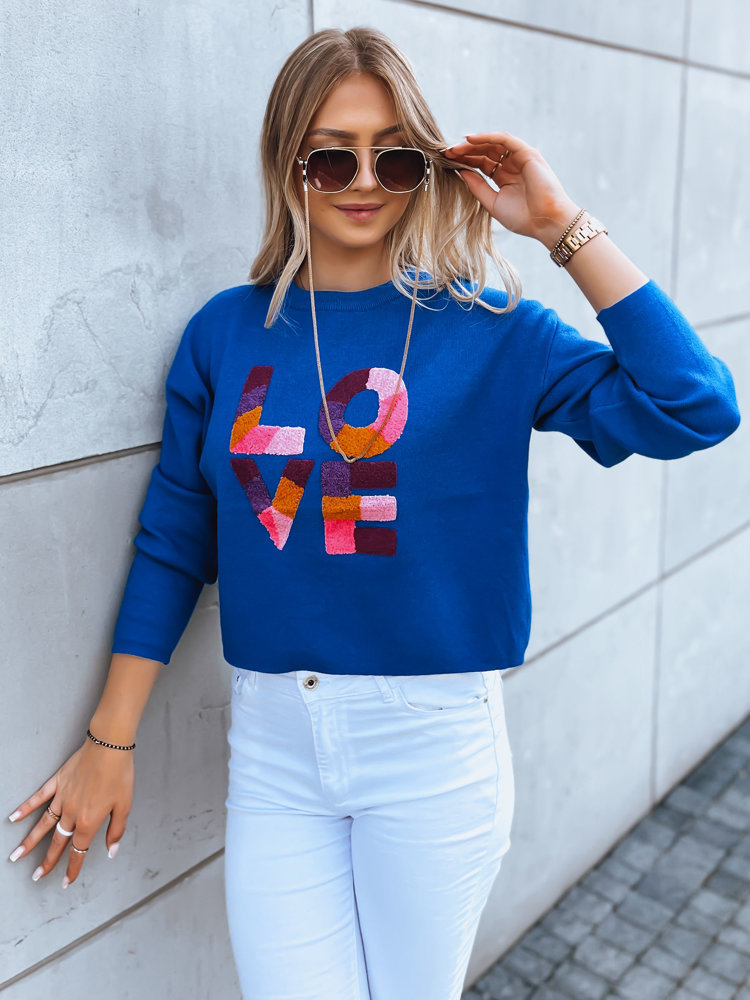 Sweter damski oversize HARPER niebieski Dstreet MY1985